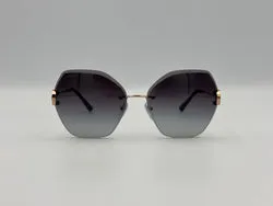 BVLGARI Grey Gold Frame Sunglasses