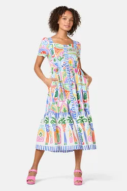 Atrium Print Midi Dress