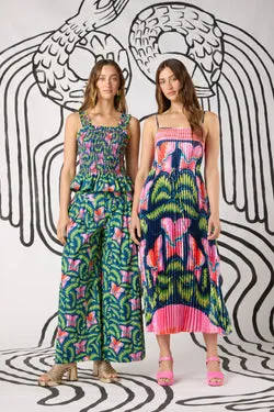 In Secret Print Pleated Dress