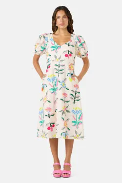 Stencil Garden Midi Dress