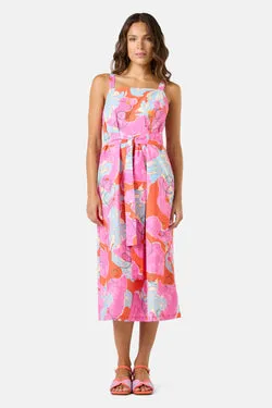 Fleur Rosa Print Midi Dress