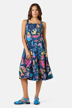 Mermaid Print Apron Dress