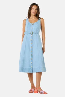 Sweetheart Denim Midi Dress