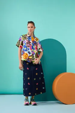 Tropic Pop Denim Skirt