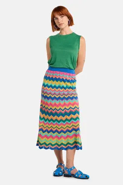 Tropic Zigzag Knit Skirt