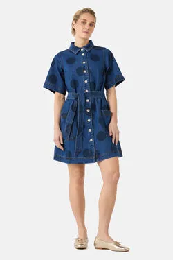On The Dot Denim Dress