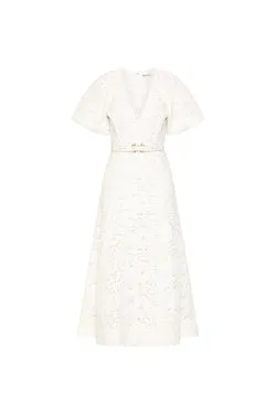 Ginger Puff Sleeve Midi Dress