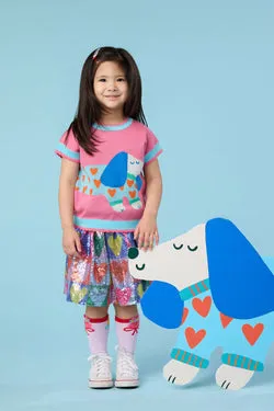Hearts Kids Sequins Skirt
