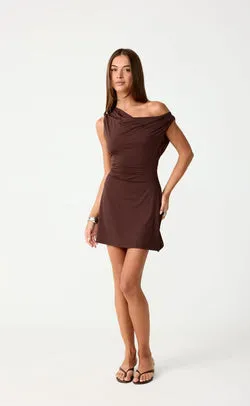 Granger Mini Dress (Chocolate)