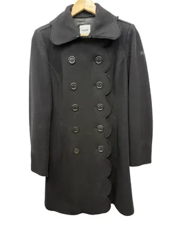 Moschino Black Wool Scallop Coat 10