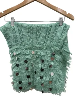 I Am I Green Wool Scarf