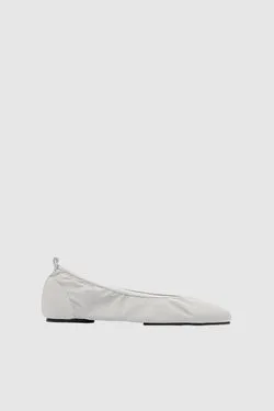 Satin Ballet Flat - Silver