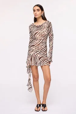 Gigi Zebra Long Sleeve Mini Dress