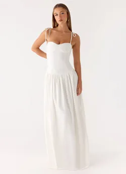 Giovanna Linen Maxi Dress - White