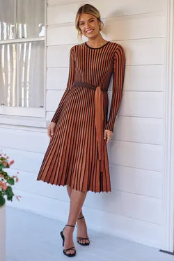 Gisele Knit Dress - Rust - FINAL SALE
