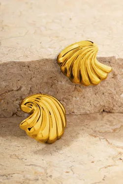 KOKO Fanned Shell Earring-GOLD