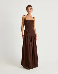 Hazel Maxi Dress (Chocolate)