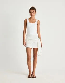 Evelyn Mini Skirt (Off White)