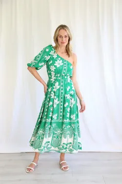 Tropic Green One Shoulder Dress