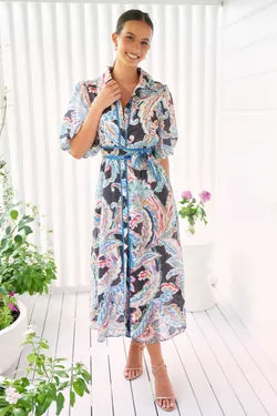 Greta Midi Dress - Black