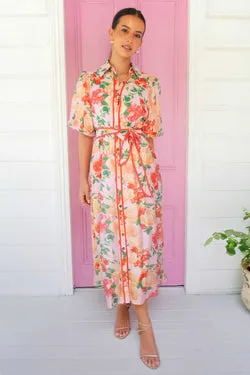 Greta Midi Dress - Pink