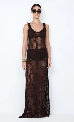 EMARETTA SCOOP MAXI DRESS - DARK CHOCOLATE