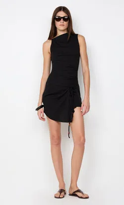 LANA ASYM MINI DRESS - BLACK