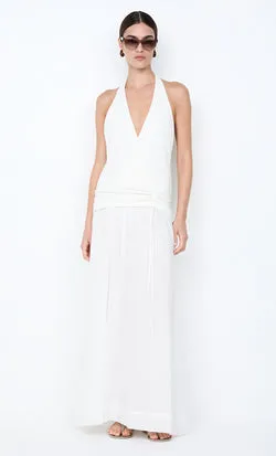 SABRINE HALTER MAXI DRESS - IVORY/WHITE