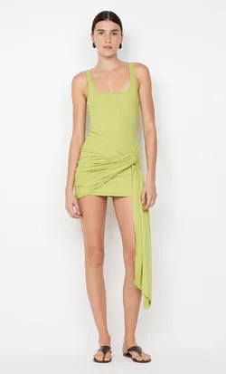 LANA DRAPE MINI DRESS - LIME