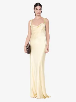 GIA HALTER MAXI DRESS - WHEAT