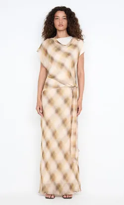 ELIANA MAXI DRESS - DUNE CHECK