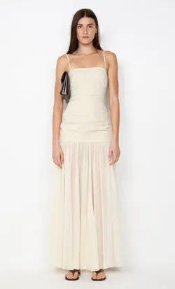 REID DROP WAIST MAXI DRESS - VANILLA