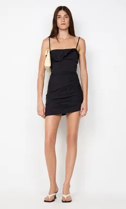 ALLIRA ASYM MINI DRESS - BLACK