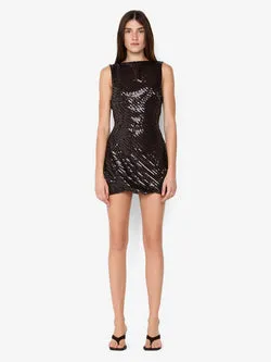 ROMILLY MINI DRESS - DARK CHOCOLATE
