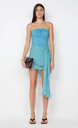 LANDON STRAPLESS MINI DRESS - SEAFOAM