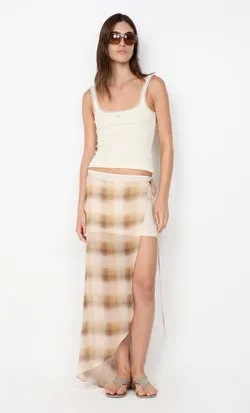 ELIANA MIDI SKIRT - DUNE CHECK