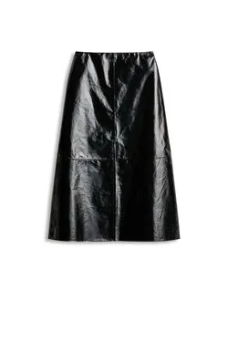 LEATHER DRAPED SKIRT