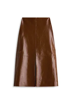 LEATHER DRAPED SKIRT