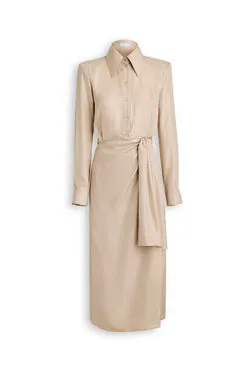 SILK CHAIN JACQUARD WRAP DRESS