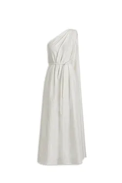 STRIPE SEQUIN ONE SHOULDER DRESS