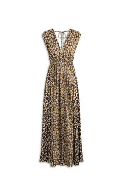 SILK JACQUARD ANIMAL PRINT DRESS