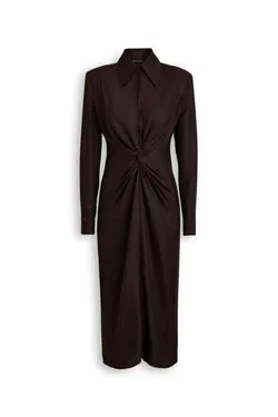 SILK CHAIN JACQUARD DRAPE DRESS
