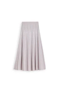 PLEAT RIB STRIPE SKIRT