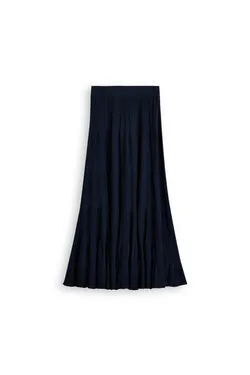 PLEAT RIB FLARED SKIRT