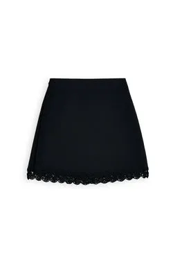 CREPE KNIT POPPY CROCHET SKIRT