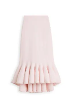 CREPE KNIT CROCHET RUFFLE SKIRT