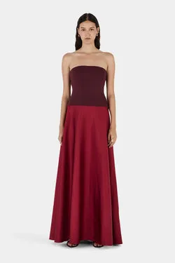 Mona Maxi Dress Two Tone Wine