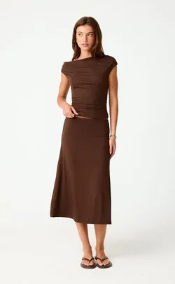 Hideaway Midi Skirt (Chocolate)