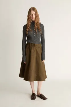 Harper Drill Flare Skirt