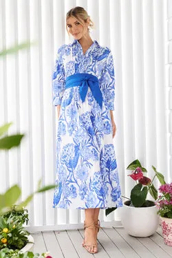 Helena Midi Dress - Blue